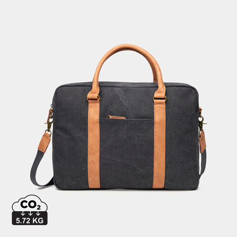 VINGA Bosler Computertasche aus RCS recyceltem Canvas schwarz bedrucken, Art.-Nr. 522319