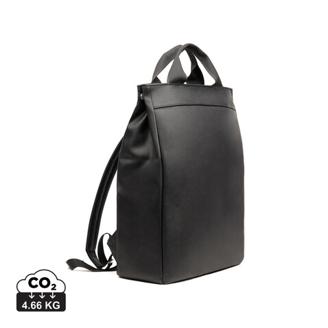 VINGA Bermond Rucksack aus RCS recyceltem PU schwarz bedrucken, Art.-Nr. V703001