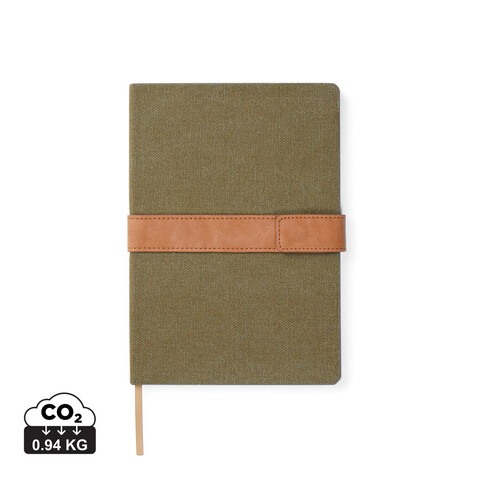 VINGA Bosler Notizbuch aus RCS recyceltem Papier grün bedrucken, Art.-Nr. V773307