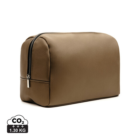 VINGA Bermond Kulturtasche aus RCS recyceltem PU braun bedrucken, Art.-Nr. V820009