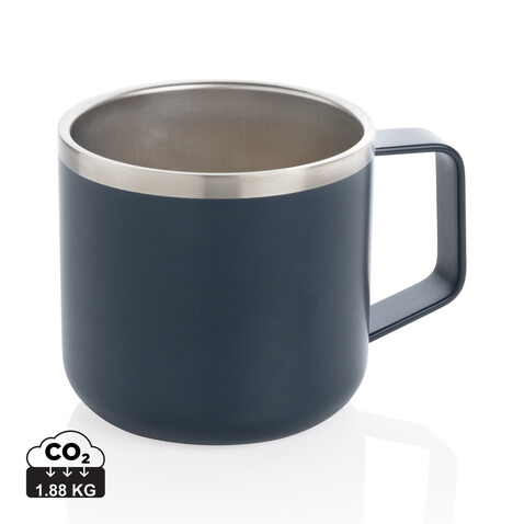 Stainless-Steel Camping-Tasse blau bedrucken, Art.-Nr. P432.445