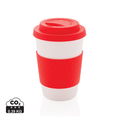 Wiederverwendbarer Kaffeebecher 270ml rot bedrucken, Art.-Nr. P432.674