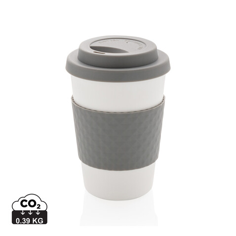 Wiederverwendbarer Kaffeebecher 270ml grau bedrucken, Art.-Nr. P432.672