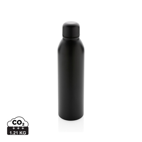 RCS recycelte Stainless Steel Vakuumflasche schwarz bedrucken, Art.-Nr. P433.041