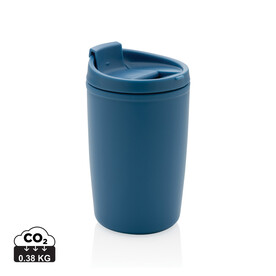 GRS recycelter PP-Becher mit Flip-Deckel blau bedrucken, Art.-Nr. P433.085 GRS recycelter PP-Becher mit Flip-Deckel blau bedrucken, Art.-Nr. P433.085
