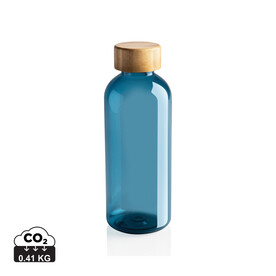 RCS rPET Flasche mit Bambus-Deckel blau bedrucken, Art.-Nr. P433.095 RCS rPET Flasche mit Bambus-Deckel blau bedrucken, Art.-Nr. P433.095