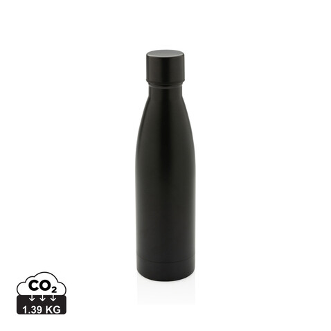 RCS recycelte Stainless Steel Solid Vakuum-Flasche schwarz bedrucken, Art.-Nr. P433.271