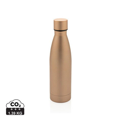 RCS recycelte Stainless Steel Solid Vakuum-Flasche gold bedrucken, Art.-Nr. P433.278