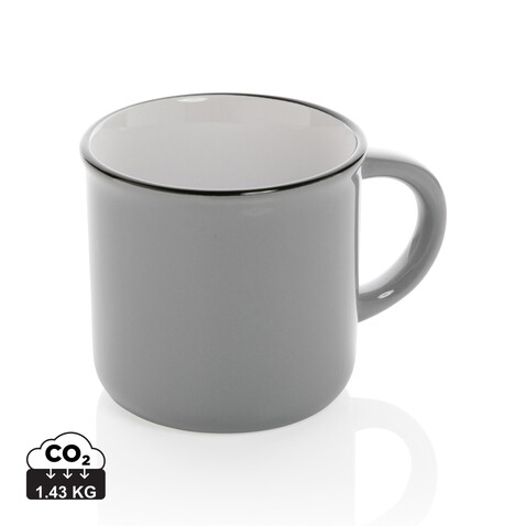 Vintage Keramiktasse, 280ml grau bedrucken, Art.-Nr. P434.032