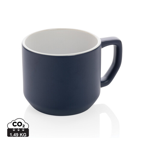 Moderne Keramiktasse, 350ml navy blau bedrucken, Art.-Nr. P434.045