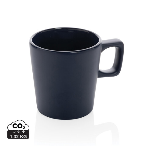 Moderne Keramik Kaffeetasse, 300ml navy blau bedrucken, Art.-Nr. P434.055