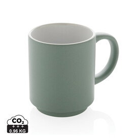 Stapelbare Keramiktasse, 180ml grün bedrucken, Art.-Nr. P434.077 Stapelbare Keramiktasse, 180ml grün bedrucken, Art.-Nr. P434.077