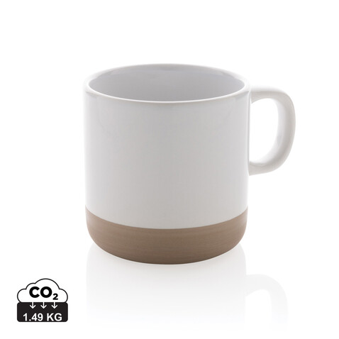 Becher aus glasiertem Keramik, 360ml weiß bedrucken, Art.-Nr. P434.113