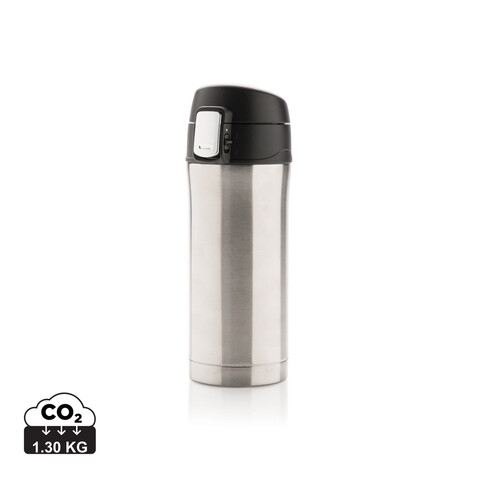 Easy-Lock Vakuum-Becher aus RCS recyceltem Stainless-Steel silber bedrucken, Art.-Nr. P435.062