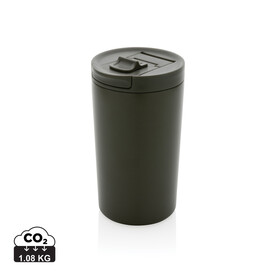 Doppelwandiger Vakuum-Becher aus RCS recyceltem SS grün bedrucken, Art.-Nr. P435.097 Doppelwandiger Vakuum-Becher aus RCS recyceltem SS grün bedrucken, Art.-Nr. P435.097