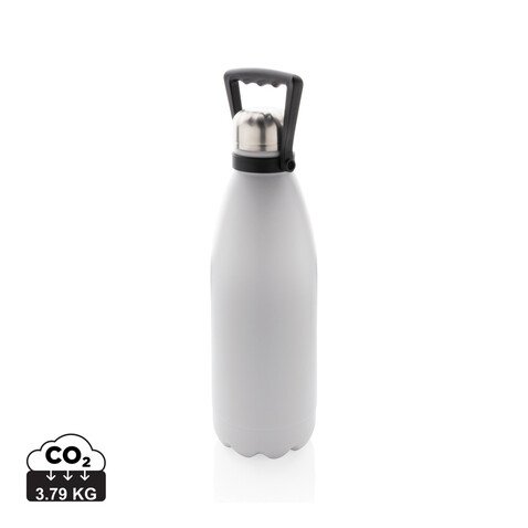 Große Vakuumflasche aus RCS recyceltem Stainless-Steel 1,5L weiß bedrucken, Art.-Nr. P435.513