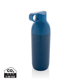Flow Vakuumflasche aus RCS recyceltem Stainless-Steel blau bedrucken, Art.-Nr. P435.545