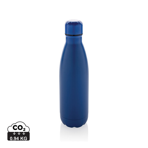 Eureka einwandige Wasserflasche aus RCS rec. Stainless-Steel blau bedrucken, Art.-Nr. P435.725