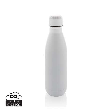 Eureka einwandige Wasserflasche aus RCS rec. Stainless-Steel weiß bedrucken, Art.-Nr. P435.723