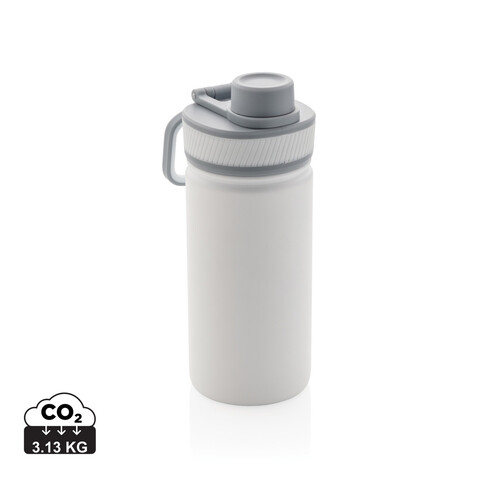 Sport Vakuum-Flasche aus Stainless Steel 550ml weiß, grau bedrucken, Art.-Nr. P436.193
