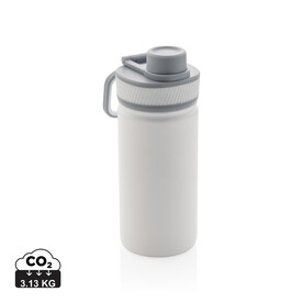 Sport Vakuum-Flasche aus Stainless Steel 550ml weiß, grau bedrucken, Art.-Nr. P436.193 Sport Vakuum-Flasche aus Stainless Steel 550ml weiß, grau bedrucken, Art.-Nr. P436.193