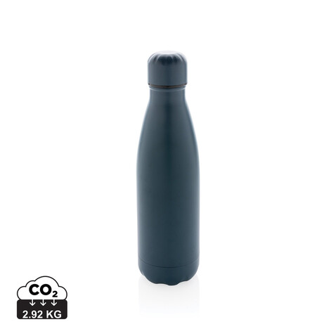 Einfarbige Vakuumisolierte Stainless Steel Flasche blau bedrucken, Art.-Nr. P436.465