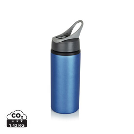 Aluminium Sportflasche blau, anthrazit bedrucken, Art.-Nr. P436.565