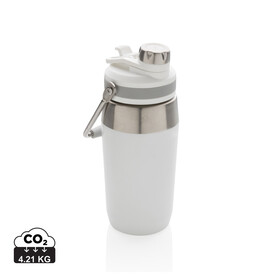 500ml Vakuum StainlessSteel Flasche mit Dual-Deckel-Funktion weiß bedrucken, Art.-Nr. P436.973