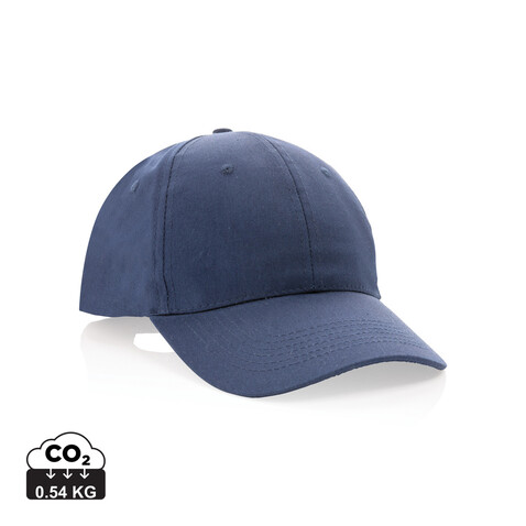 Impact 6 Panel Kappe aus 190gr rCotton mit AWARE™ Tracer navy blau bedrucken, Art.-Nr. P453.329