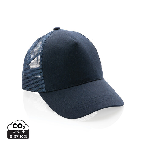 Impact AWARE™ 190gr Brushed rCotton 5 Panel Trucker-Cap navy blau bedrucken, Art.-Nr. P453.359 Impact AWARE™ 190gr Brushed rCotton 5 Panel Trucker-Cap navy blau bedrucken, Art.-Nr. P453.359
