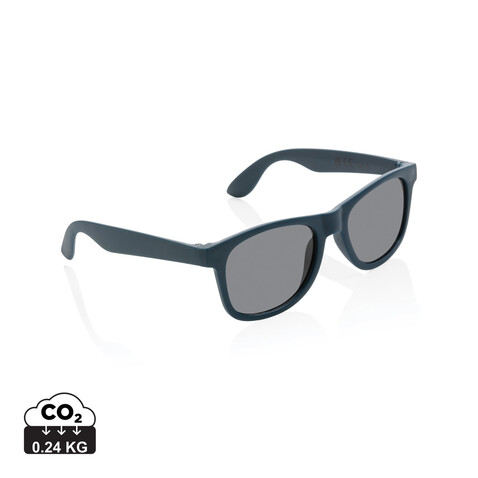 Sonnenbrille aus RCS recyceltem PP-Kunststoff navy blau bedrucken, Art.-Nr. P453.890