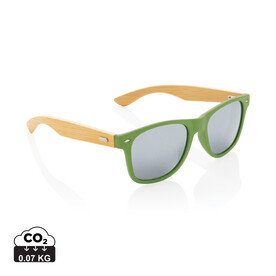 Sonnenbrille aus Bambus und RCS recyceltem Kunststoff grün bedrucken, Art.-Nr. P453.977