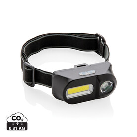COB und LED Stirnlampe schwarz bedrucken, Art.-Nr. P518.041 COB und LED Stirnlampe schwarz bedrucken, Art.-Nr. P518.041