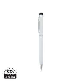 Schlanker Aluminiumkugelschreiber mit Stylus weiß bedrucken, Art.-Nr. P610.623 Schlanker Aluminiumkugelschreiber mit Stylus weiß bedrucken, Art.-Nr. P610.623