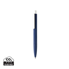 X3-Stift mit Smooth-Touch navy blau, weiß bedrucken, Art.-Nr. P610.969