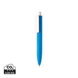 X3-Stift mit Smooth-Touch blau, weiß bedrucken, Art.-Nr. P610.965