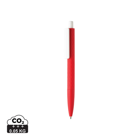 X3-Stift mit Smooth-Touch rot, weiß bedrucken, Art.-Nr. P610.964