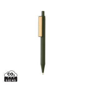 GRS rABS Stift mit Bambus-Clip grün bedrucken, Art.-Nr. P611.087 GRS rABS Stift mit Bambus-Clip grün bedrucken, Art.-Nr. P611.087