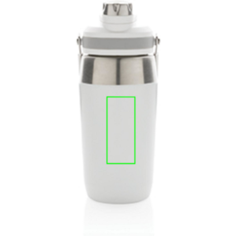 500ml Vakuum StainlessSteel Flasche mit Dual-Deckel-Funktion weiß bedrucken, Art.-Nr. P436.973
