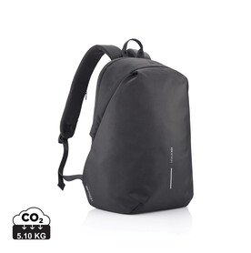 Bobby Soft, Anti-Diebstahl-Rucksack schwarz, grün bedrucken, Art.-Nr. P705.791