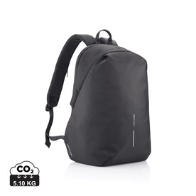 Bobby Soft, Anti-Diebstahl-Rucksack schwarz, grün bedrucken, Art.-Nr. P705.791