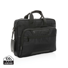 Swiss Peak AWARE™ RPET Voyager 15.6&amp;quot; Laptop-Tasche schwarz bedrucken, Art.-Nr. P732.101