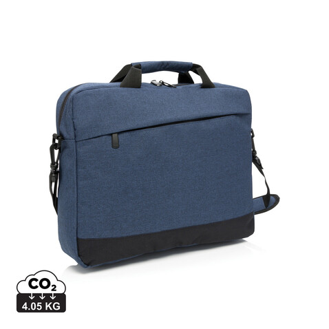 Trend 15” Laptoptasche navy blau, schwarz bedrucken, Art.-Nr. P732.345