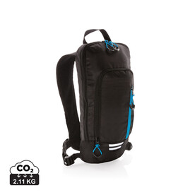 Explorer Ribstop kleiner Wanderrucksack 7L PVC frei schwarz, blau bedrucken, Art.-Nr. P760.161