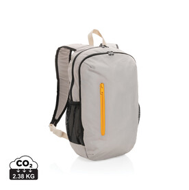 Impact AWARE™ 300D RPET Casual Rucksack weiß, orange bedrucken, Art.-Nr. P760.170