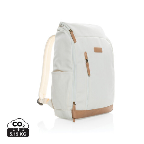 Impact AWARE™ 16 oz. r recyceltem canvas 15&quot; Laptop-Rucksack off white bedrucken, Art.-Nr. P760.240