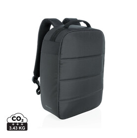 Impact AWARE™ RPET Anti-Diebstahl 15,6&amp;quot; Laptop-Rucksack schwarz bedrucken, Art.-Nr. P762.001