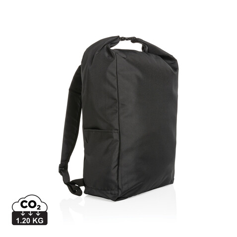 Impact AWARE™ RPET Basic Rolltop-Rucksack schwarz bedrucken, Art.-Nr. P762.751 Impact AWARE™ RPET Basic Rolltop-Rucksack schwarz bedrucken, Art.-Nr. P762.751
