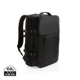 Swiss Peak AWARE™ RPET 15.6" erweiterbarer Wochenendrucksack schwarz bedrucken, Art.-Nr. P762.791 Swiss Peak AWARE™ RPET 15.6" erweiterbarer Wochenendrucksack schwarz bedrucken, Art.-Nr. P762.791