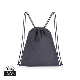 Impact AWARE™ Rucksack aus recyceltem Denim mit Kordelzug blau bedrucken, Art.-Nr. P762.835 Impact AWARE™ Rucksack aus recyceltem Denim mit Kordelzug blau bedrucken, Art.-Nr. P762.835